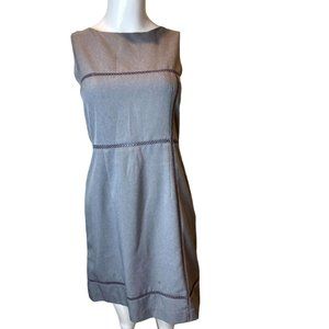 French Vanilla Women's Sheath Dress Sleeveless Boat Neck Back Zip Gray Size 36